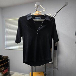 ✨ Karen Scott Cotton Polo-Collar Short-Sleeve Top PS – Cool & Comfy ✨